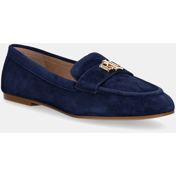 Lauren Ralph Lauren mokasyny zamszowe Averi III  damskie kolor granatowy na płaskim obcasie 802959266001 802959266001.410