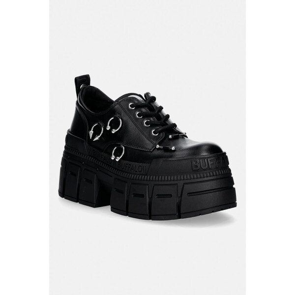 Buffalo półbuty Gospher Lace Up Punk  damskie kolor czarny na platformie 1622647