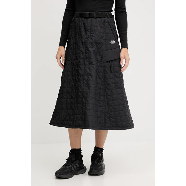 The North Face spódnica Quilted Volume  kolor czarny midi rozkloszowana NF0A8E7BJK31