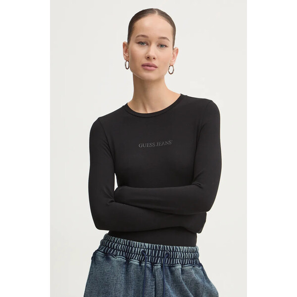 Guess Jeans longsleeve  damski kolor czarny W4BP41 J1314 W4BP41.J1314