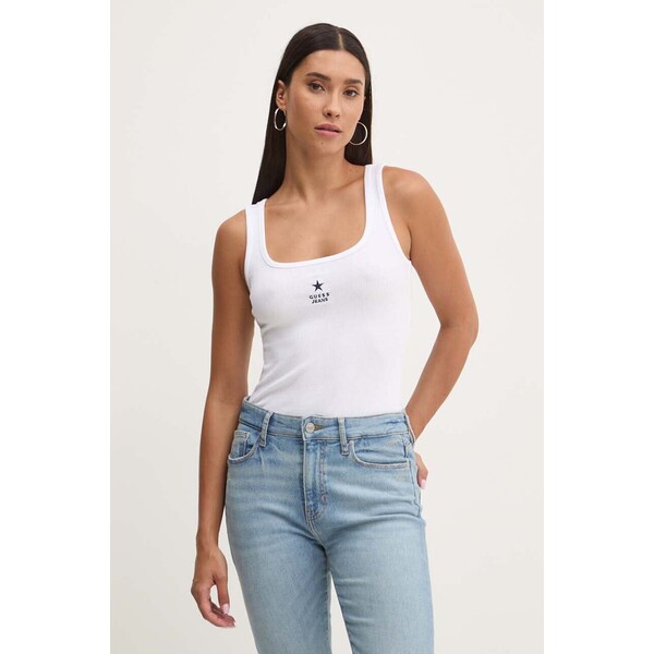 Guess Jeans top  damski kolor biały W4YP48 KA0H1 W4YP48.KA0H1