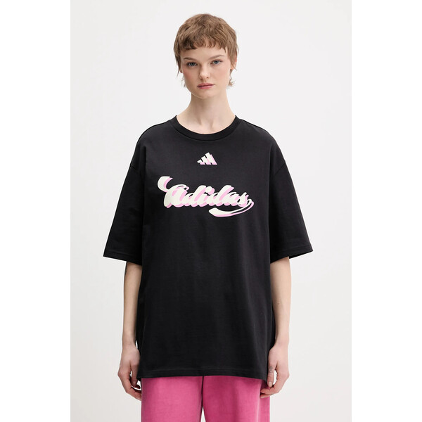 adidas t-shirt bawełniany House of Tiro  damski kolor czarny KB7170