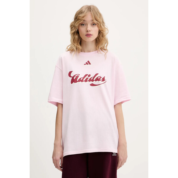 adidas t-shirt bawełniany House of Tiro  damski kolor różowy KB7169