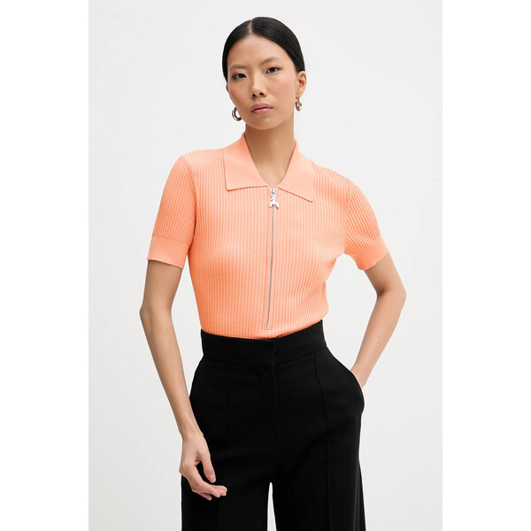 Patrizia Pepe polo  damski kolor pomarańczowy 8K0388 K300 8K0388.K300