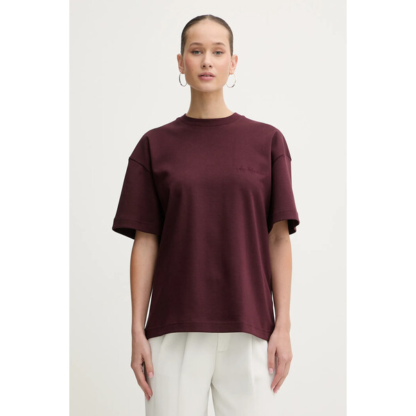 La Mania t-shirt bawełniany BABES  damski kolor bordowy BABES