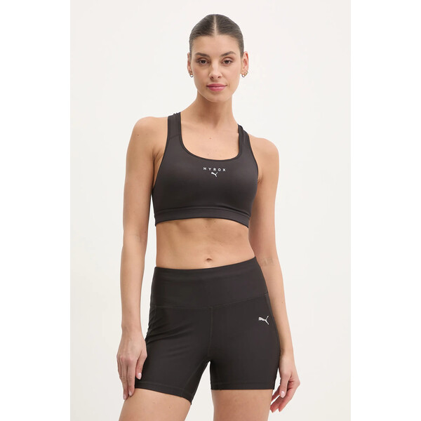Puma biustonosz sportowy PUMA x HYROX  kolor czarny gładki 526901