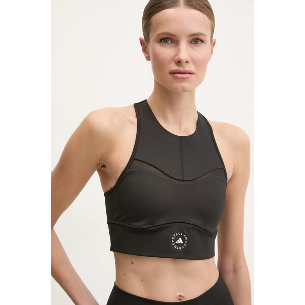 adidas by Stella McCartney biustonosz sportowy TruePurpose  kolor czarny gładki JF3760