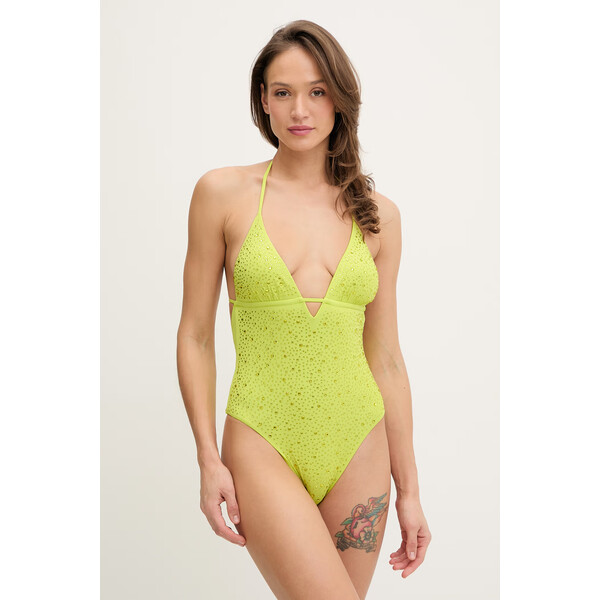 Guess jednoczęściowy strój kąpielowy IVY  kolor żółty lekko usztywniona miseczka E6GJ36 MC040 E6GJ36.MC040