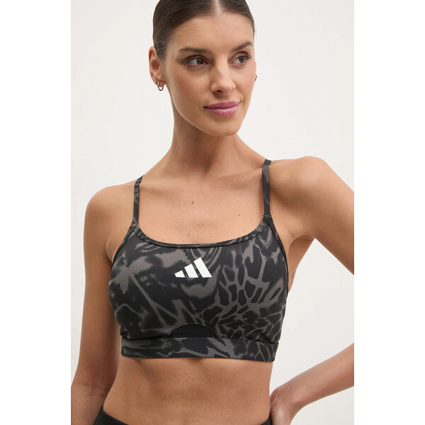 adidas Performance biustonosz sportowy Aeroreact  kolor czarny wzorzysty JH1428