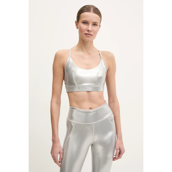 Reebok biustonosz sportowy LUX Collection  kolor srebrny gładki 100214626