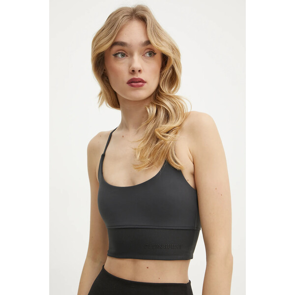 PLEIN SPORT biustonosz sportowy  kolor czarny gładki AADC WUZ0129 STE003N AADC.WUZ0129.STE003N
