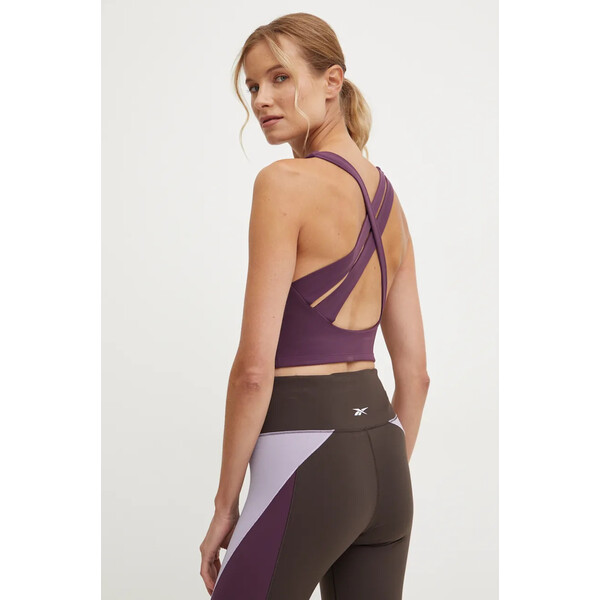 Reebok biustonosz sportowy LUX Collection  kolor fioletowy gładki 100205823