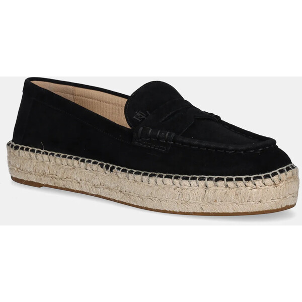 Lauren Ralph Lauren espadryle zamszowe Luize Loafer  kolor czarny 802953958003 802953958003.001