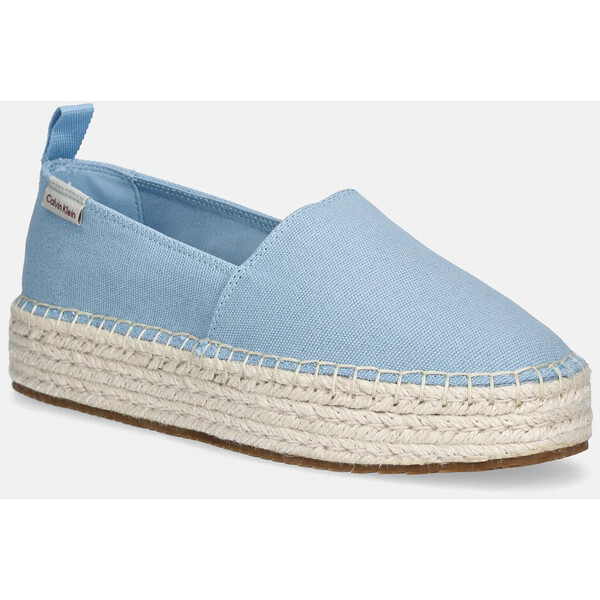 Calvin Klein Jeans espadryle PLATFORM ESPADRILLE ML CS  kolor niebieski na platformie YW0YW01871