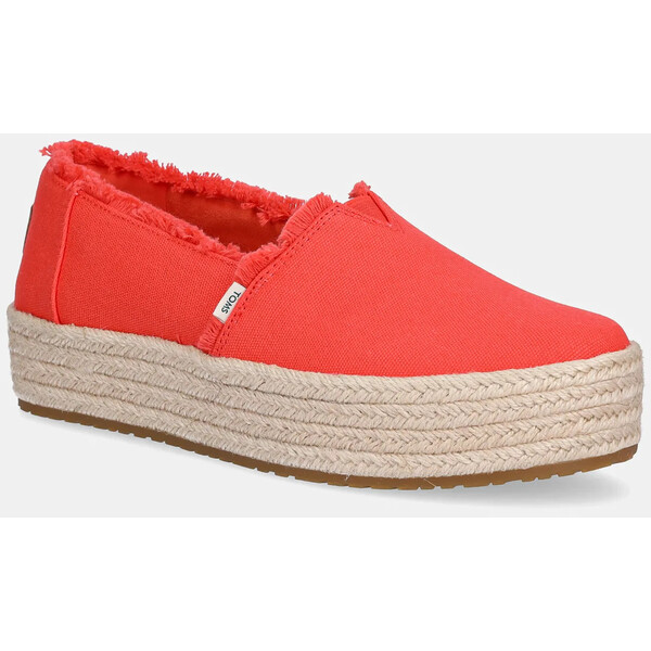 Toms espadryle FLAME  kolor czerwony na platformie 10021919
