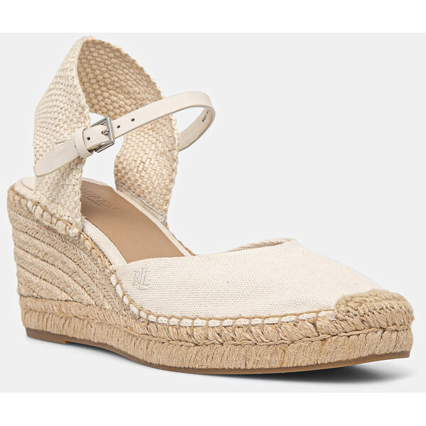 Lauren Ralph Lauren espadryle Robby  kolor beżowy na koturnie 802961836004 802961836004.100