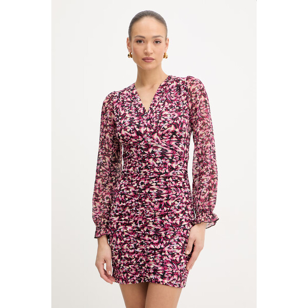 Morgan sukienka  kolor różowy mini prosta RIBLOO