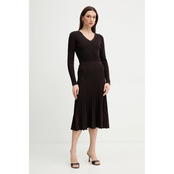 Morgan sukienka  kolor brązowy midi rozkloszowana RMARCIA