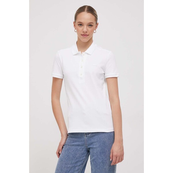 Lacoste polo  damskie kolor biały PF5462
