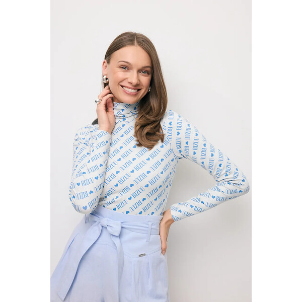 Bizuu longsleeve SOPHIE  damskie kolor beżowy z golfem SOPHIE KREMOWY SOPHIE.KREMOWY