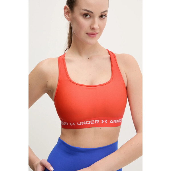 Under Armour biustonosz sportowy Crossback  kolor pomarańczowy gładki 1361034