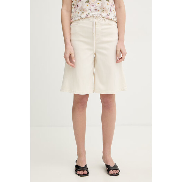 Marella szorty MLMQUASAR  damskie kolor beżowy gładkie high waist 2613141035200