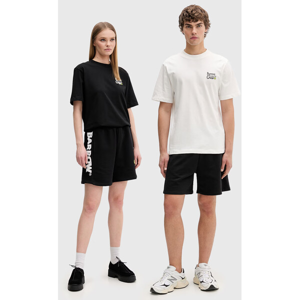 Barrow szorty bawełniane  kolor czarny z nadrukiem S6BWUABE004
