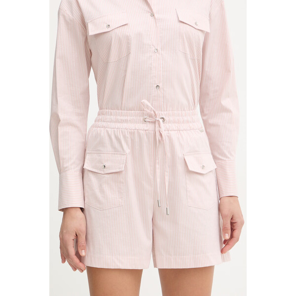 Fracomina szorty  damskie kolor różowy wzorzyste high waist FS26SV6004W520N8