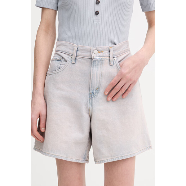Levi's szorty jeansowe HIGH BAGGY  damskie kolor różowy gładkie high waist A9311-0031 A9311.0031