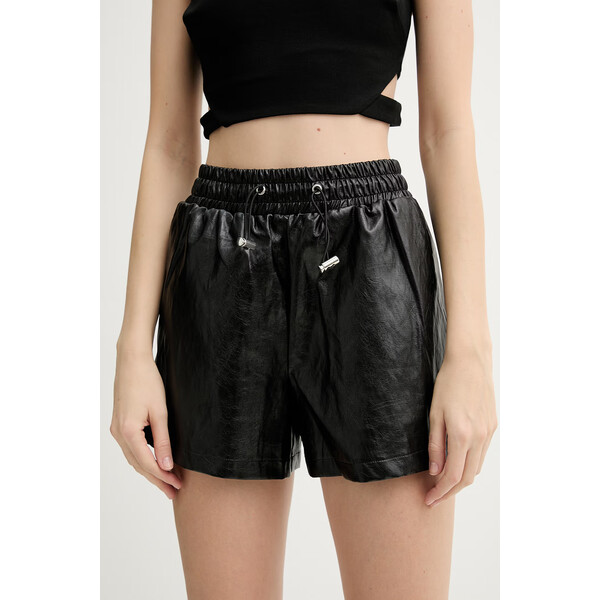 Silvian Heach szorty VRENIN  damskie kolor czarny gładkie high waist GPP26118SH