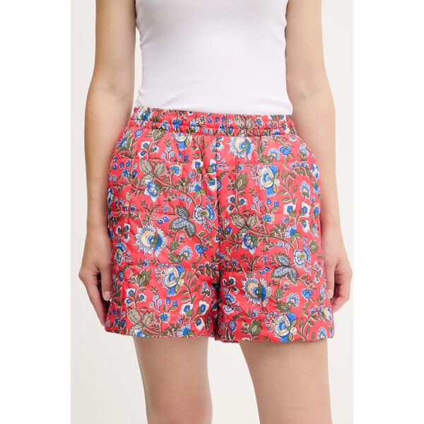 adidas Originals szorty Liberty  damskie kolor różowy wzorzyste high waist JW5196