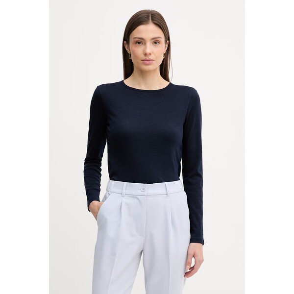 United Colors of Benetton longsleeve bawełniany  kolor granatowy 3GA8D10CF