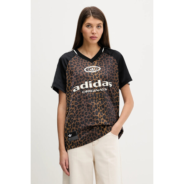 adidas Originals t-shirt STN FBALL  damski kolor brązowy KA2671