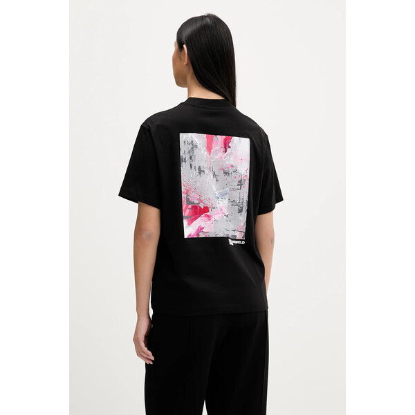 Karl Lagerfeld Jeans t-shirt bawełniany  damski kolor czarny B1W17058