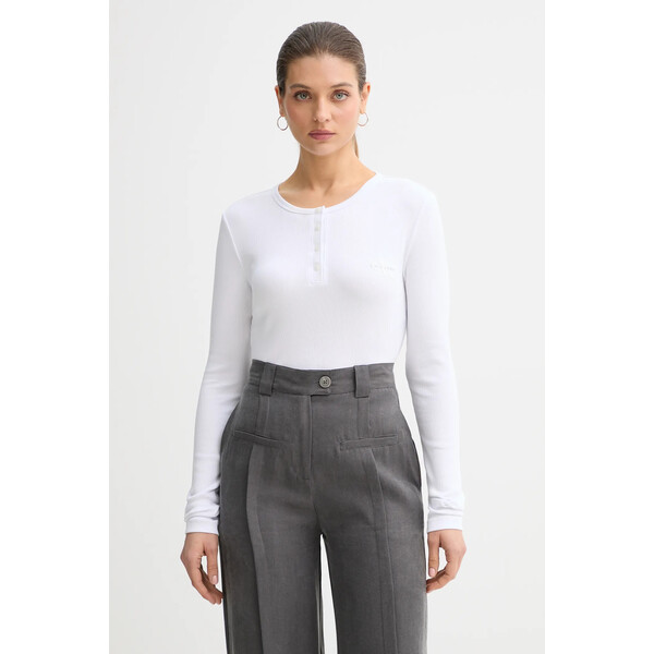 Calvin Klein Jeans longsleeve  kolor biały LV047E201G