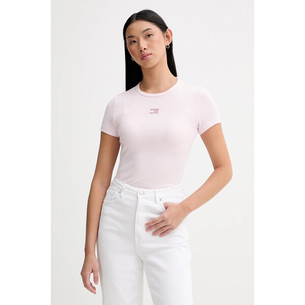 Tommy Jeans t-shirt  damski kolor różowy DW0DW17881