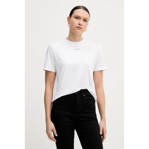 Calvin Klein t-shirt bawełniany  damski kolor biały LV147C857G