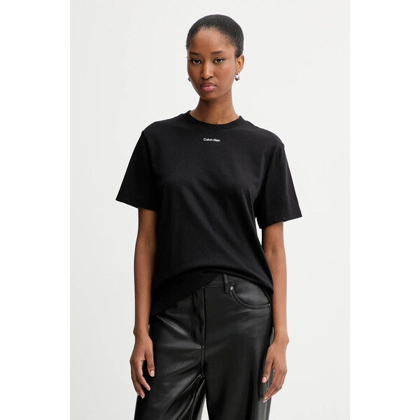 Calvin Klein t-shirt bawełniany  damski kolor czarny LV147C857G