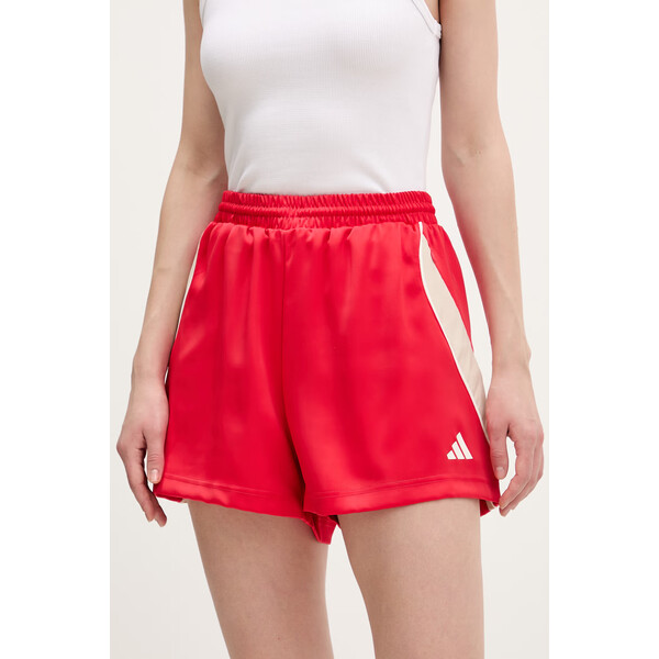 adidas szorty Stadium  damskie kolor czerwony gładkie high waist KB4943