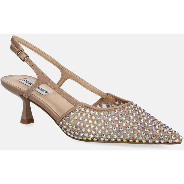 Steve Madden szpilki Legaci-MR  kolor beżowy na niskim obcasie z odkrytą piętą SM11003302 SM11003302.LNH