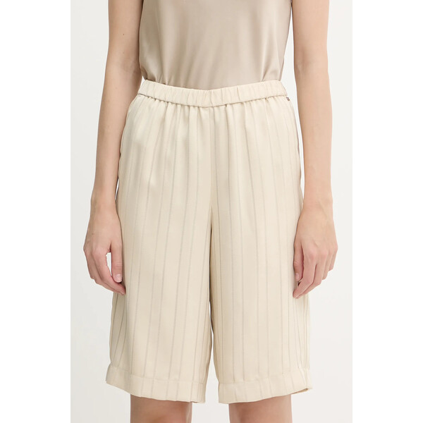 Armani Exchange szorty  damskie kolor beżowy high waist XW000483 AF12744 XW000483.AF12744