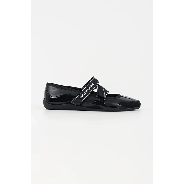 Karl Lagerfeld baleriny skórzane ALTIA  kolor czarny KL66101 KL66101.3M0