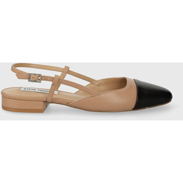 Steve Madden baleriny skórzane Belinda  kolor beżowy z odkrytą piętą SM11002823 SM11002823.217