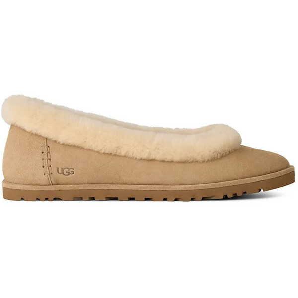 UGG baleriny zamszowe W Zora Ballet Flat  kolor beżowy 1178111.SAN