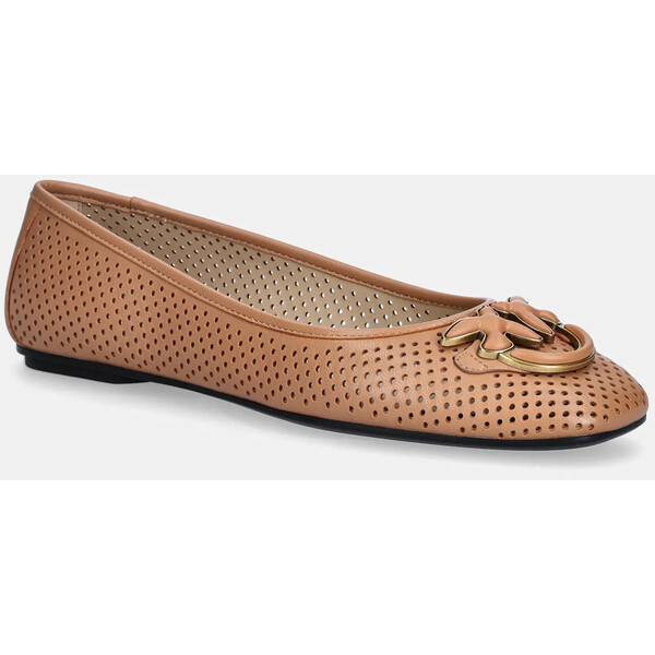 Pinko baleriny skórzane Max 11  kolor brązowy SD0457P003Q61 SD0457.P003.Q61