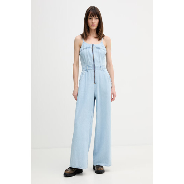 Levi's kombinezon jeansowy BUSTIER  kolor niebieski bawełniany z dekoltem okrągłym 001WC-0005 001WC.0005