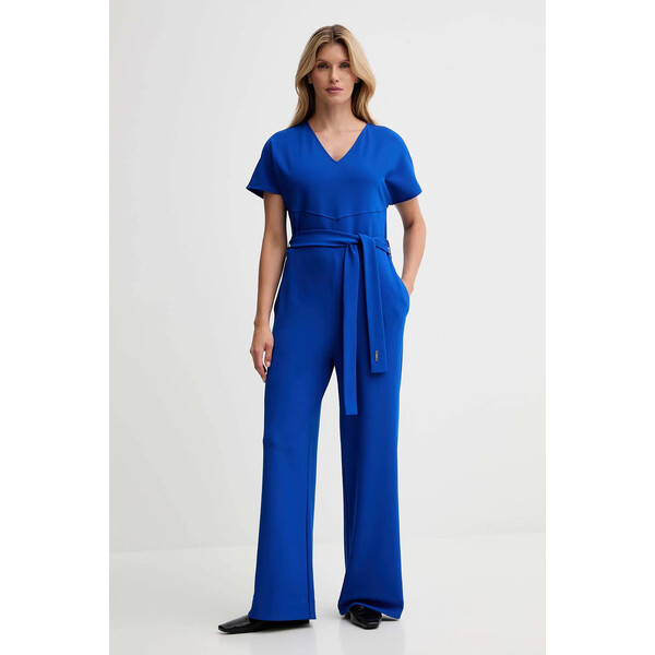 Calvin Klein kombinezon  kolor niebieski z dekoltem w szpic LV044D065G