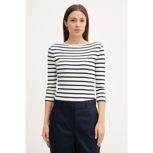 Tommy Hilfiger longsleeve damski bawełniany  granatowy WW0WW40589
