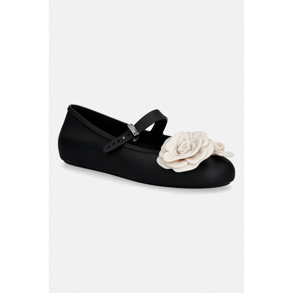 Melissa baleriny MELISSA SOFT BALLERINA PETALS AD  kolor czarny M 37820 BO955 M.37820.BO955
