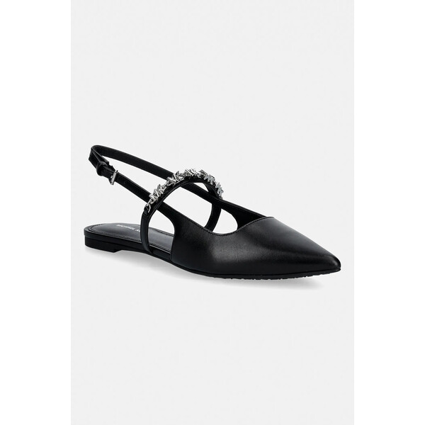 MICHAEL Michael Kors baleriny skórzane Dina Flex Sling Flat  kolor czarny z odkrytą piętą 40R6DIFP2L.001